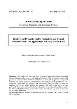 Intellectual Property Rights Protection and Export Diversification: the Application of Utility Model Laws