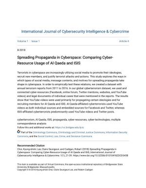 Comparing Cyber-Resource Usage of Al Qaeda and ISIS, International Journal of Cybersecurity Intelligence & Cybercrime: 1(1), 21-39