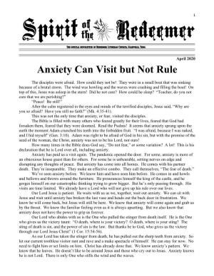 Anxiety Can Visit but Not Rule