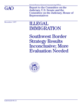 GGD-98-21 Illegal Immigration: Southwest Border Strategy Results