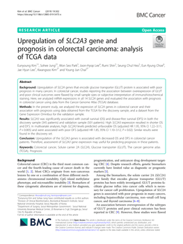 Upregulation of SLC2A3 Gene and Prognosis in Colorectal Carcinoma