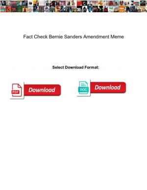 Fact Check Bernie Sanders Amendment Meme