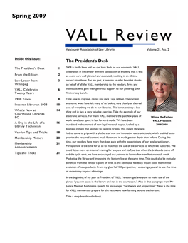 VALL Review Spring 2009.Pub