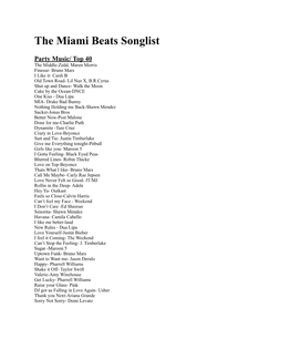 Miami Beats Songlist