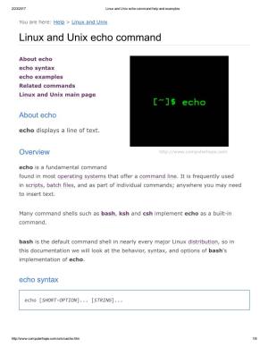 Linux and Unix Echo Command Help and Examples