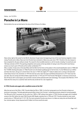 Porsche in Le Mans Shortly Before the Race We Look Back at the Story of the 24 Hours of Le Mans