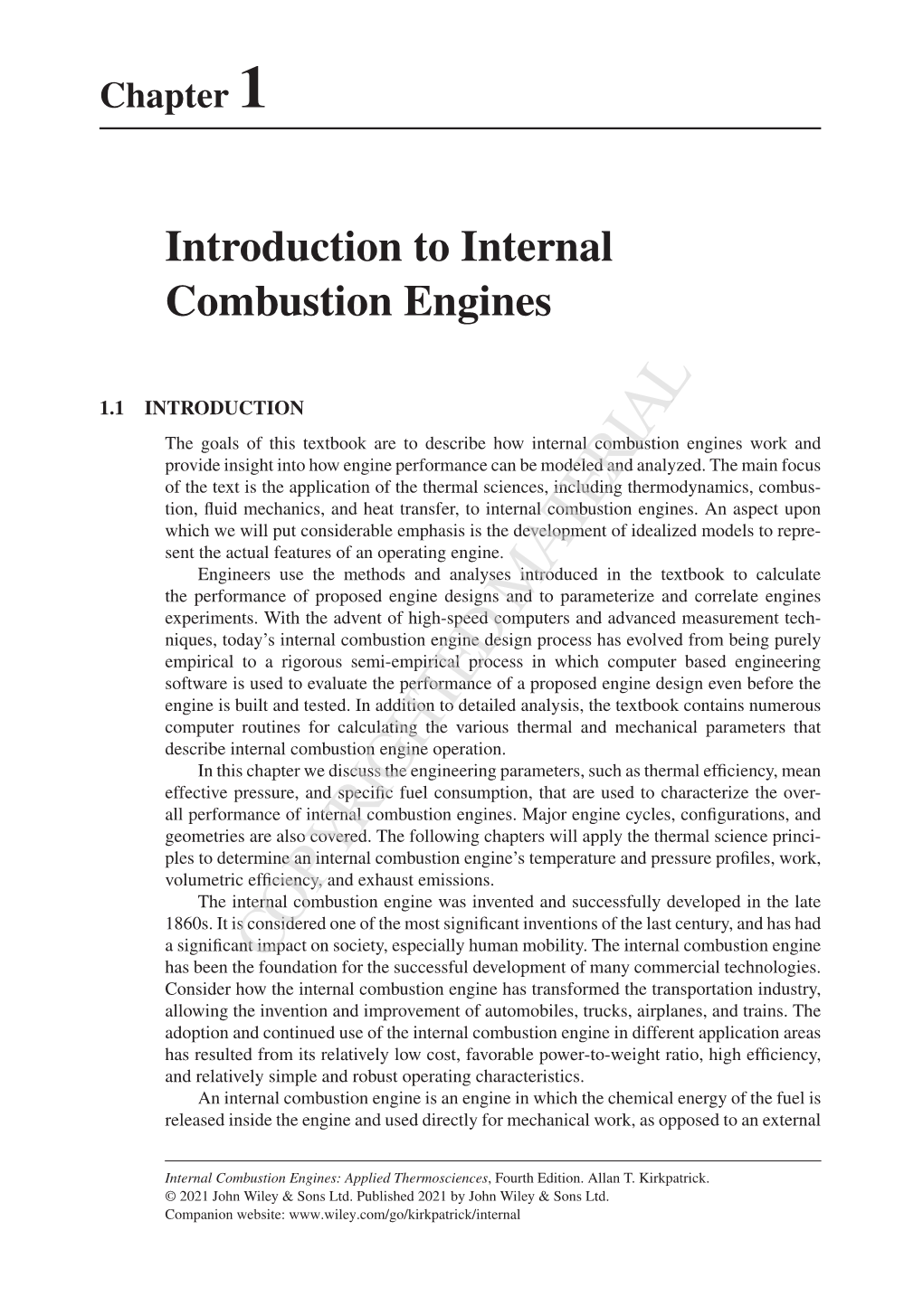 Introduction to Internal Combustion Engines