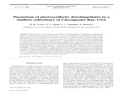 Parasitism of Photosynthetic Dinoflagellates in a Shallow Subestuary of Chesapeake Bay, USA