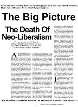 The Death of Neo-Liberalism