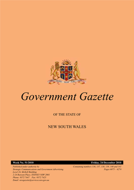 Government Gazette for 24 December 2010