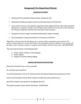 PARADE and MUSTER RULES