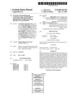 (12) United States Patent (10) Patent No.: US 8,983,365 B2 Capparelli Et Al