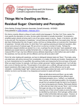 Things We're Dwelling on Now… Residual Sugar