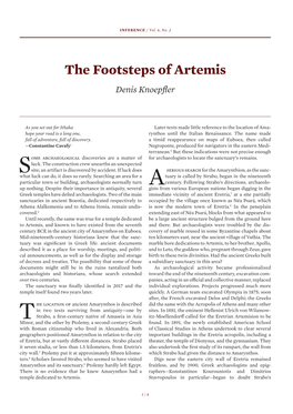The Footsteps of Artemis Denis Knoepfler