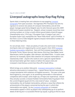 Liverpool Autographs Keep Kop Flag Flying