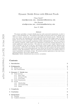 Dynamic Merkle B-Tree with Efficient Proofs