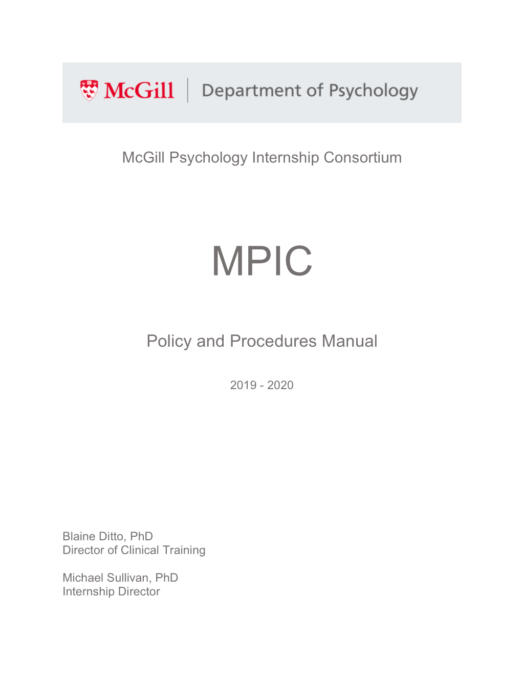 Policy and Procedures Manual