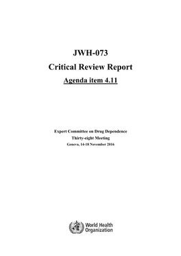 JWH-073 Critical Review Report Agenda Item 4.11