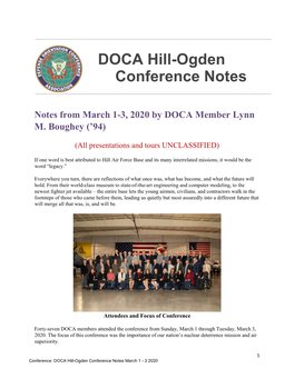 DOCA Hill-Ogden Conference Notes
