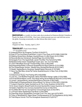 Jazzvenue #95, Tues, April 2, 2019 Playlist