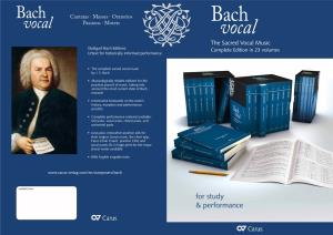 Vocal Bach CV 40.398/30 KCMY Thevocal Sacred Vocal Music Stuttgart Bach Editions Complete Edition in 23 Volumes Urtext for Historically Informed Performance