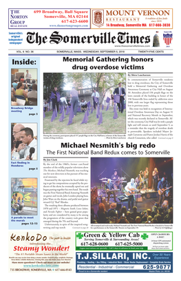 SEPTEMBER 5, 2018 TWENTY-FIVE CENTS Inside: Memorial Gathering Honors Drug Overdose Victims