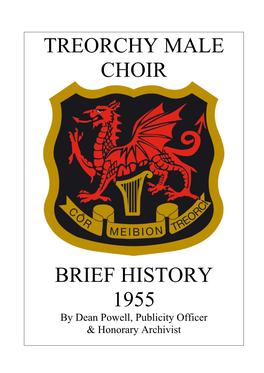 Treorchy Male Choir Brief History 1955