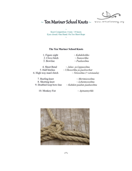 Ten Mariner School Knots ~