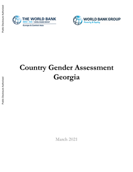 Country Gender Assessment Georgia