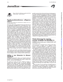 Ography C Virtual Colonoscopy for Screening