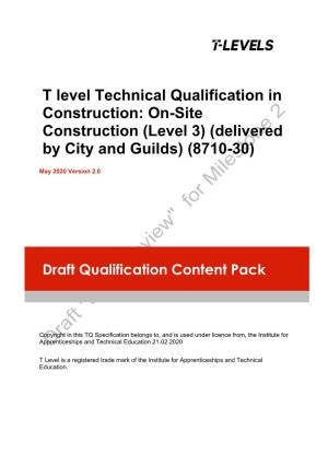 Level 3 Construction T Level: On-Site Construction (8710-30)