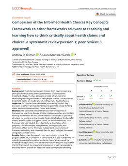 Comparison of the Informed Health Choices Key Concepts Framework
