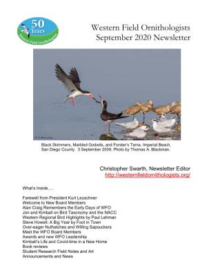 Western Field Ornithologists September 2020 Newsletter