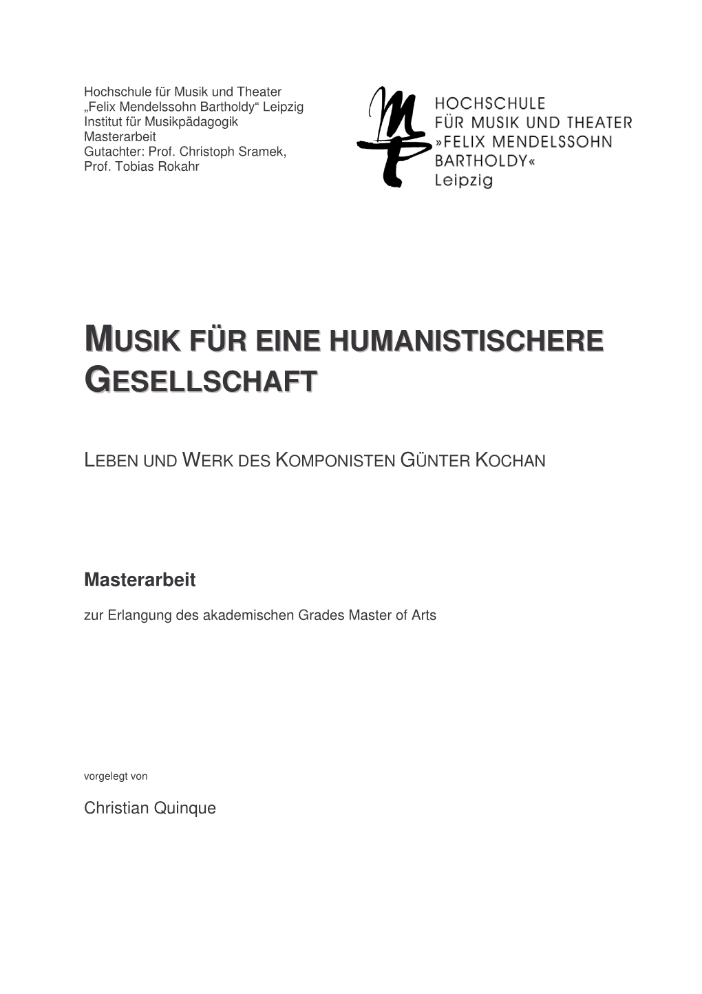 Musik Für Eine Humanistischere Ggesellschaft