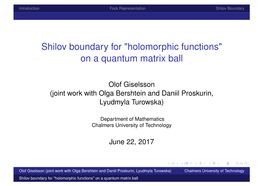 Shilov Boundary for "Holomorphic Functions" on a Quantum Matrix Ball