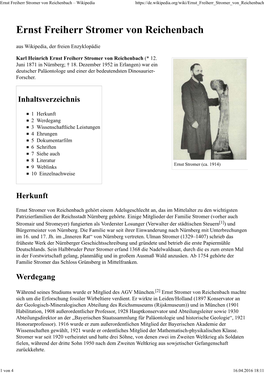 Ernst Freiherr Stromer Von Reichenbach – Wikipedia
