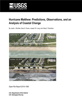 Hurricane Matthew: Predictions, Observations, and an Analysis of Coastal Change