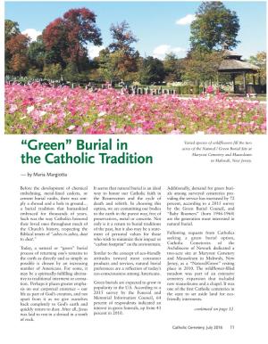 “Green” Burial in the Catholic Tradition, Continued