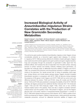 Increased Biological Activity of Aneurinibacillus Migulanus Strains Correlates with the Production of New Gramicidin Secondary Metabolites