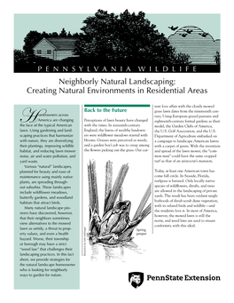 Neighborly Natural Landscaping: Creating Natural Environments in Residential Areas