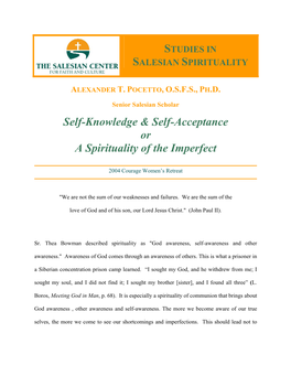 Studies in Salesian Spirituality