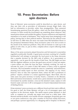 Press Secretaries: Before Spin Doctors