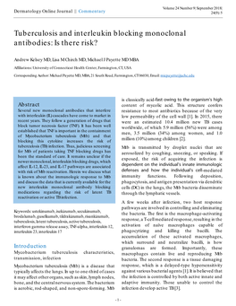 Tuberculosis and Interleukin Blocking Monoclonal Antibodies: Is There Risk?