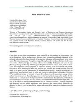 Main Diseases in Citrus Abstract