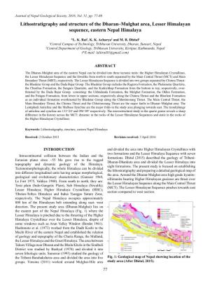Lithostratigraphy and Structure of the Dharan–Mulghat Area, Lesser Himalayan Sequence, Eastern Nepal Himalaya