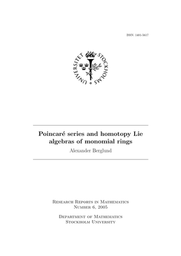 Poincaré Series and Homotopy Lie Algebras of Monomial Rings