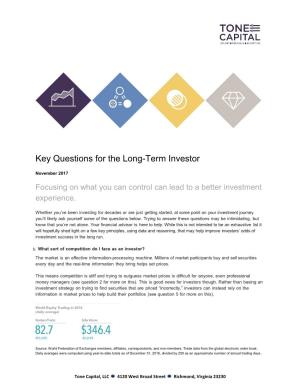 Key Questions for the Long-Term Investor