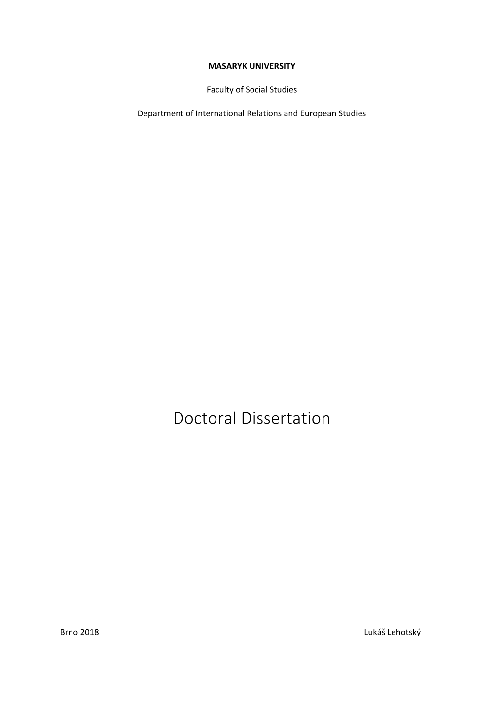 Doctoral Dissertation