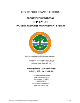 Rfp 21-06 Incident Response Management System Final