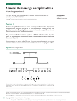 Clinical Reasoning: Complex Ataxia Unpicking the Threads